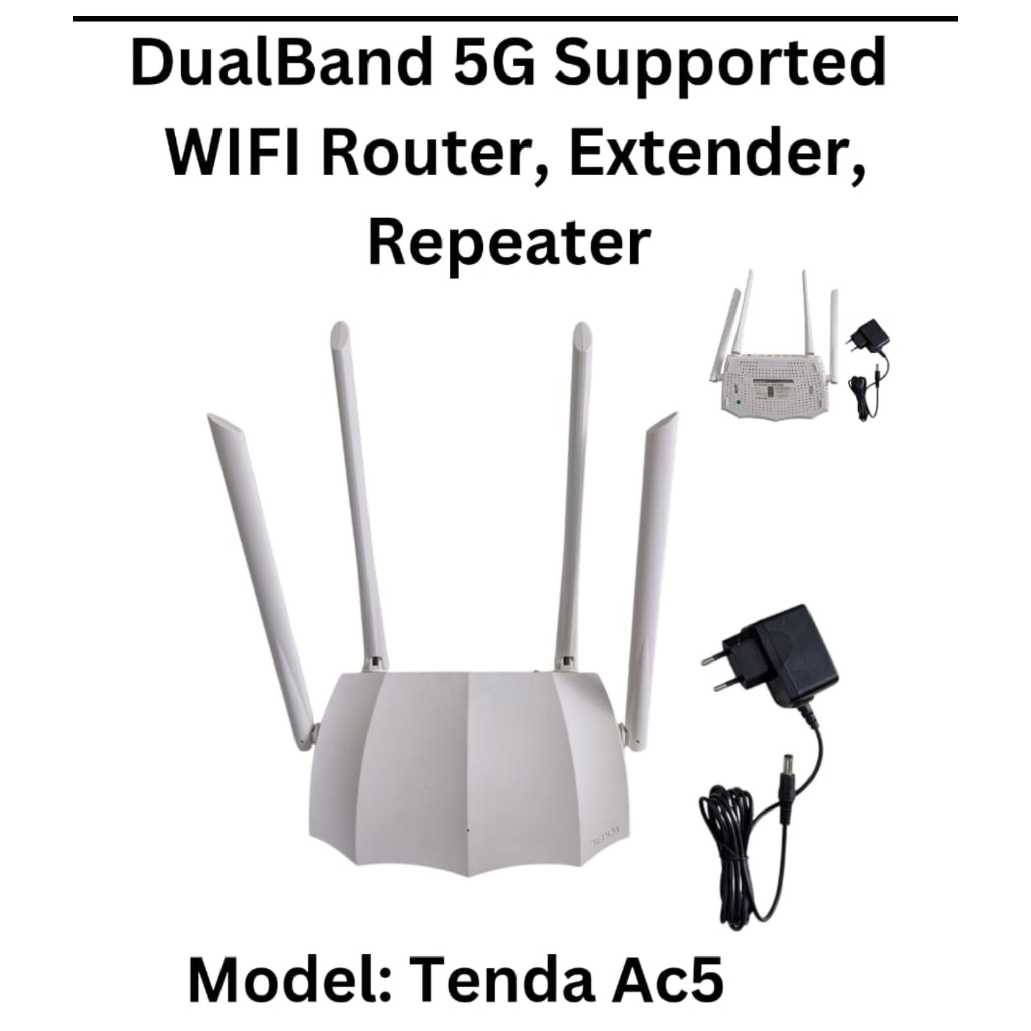 TENDA AC5 AC1200Mbps Smart Dual band Wi-Fi Router, Extender, ( Branded Used 10/10 )
