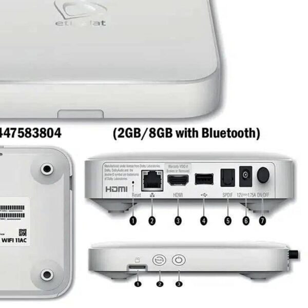 Etisalat Android Tv Box - Android 9 - 2Gb 8Gb - 4k Ultra Hd Smart Box Device with Original Remote