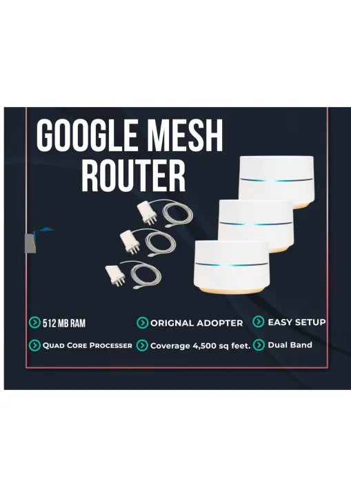 Latest Google Wi-Fi Mesh AC-1304 Dual Band WIFI Router Pack-3 (Branded Used)